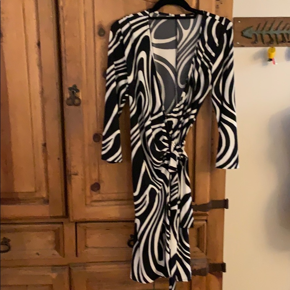 Vintage Black and White wrap dress